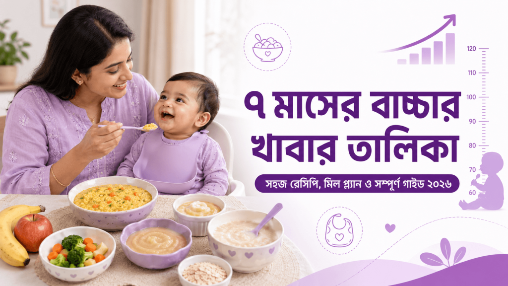 ৭ মাসের বাচ্চার খাবার তালিকা ও সহজ রেসিপি: সম্পূর্ণ ৩০ দিনের Meal Plan