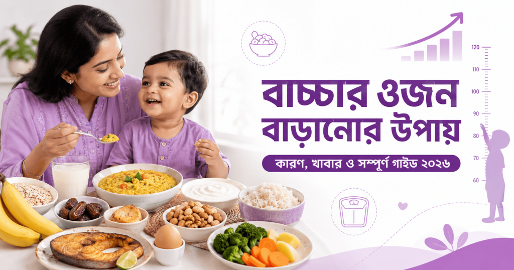 বাচ্চার ওজন বাড়ানোর উপায়: কারণ, খাবার ও বয়স অনুযায়ী সম্পূর্ণ গাইড ২০২৬