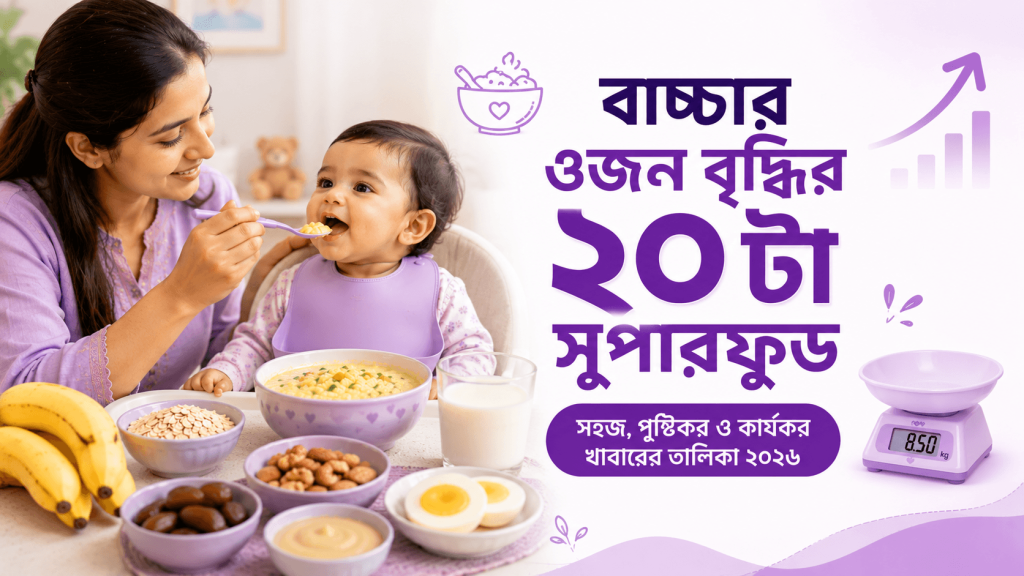 বাচ্চার ওজন বৃদ্ধির ২০টা সুপারফুড: বয়স অনুযায়ী সম্পূর্ণ গাইড (২০২৬)