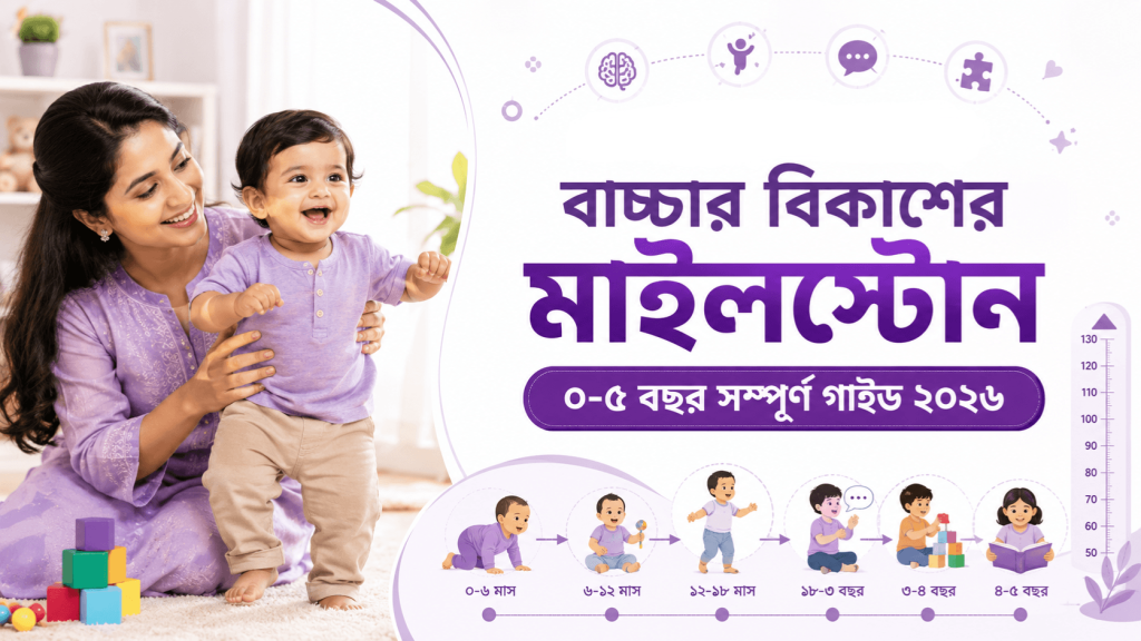 বাচ্চার বিকাশের সম্পূর্ণ মাইলস্টোন: ০-৫ বছর (২০২৬ পেডিয়াট্রিশিয়ান-রিভিউড গাইড)